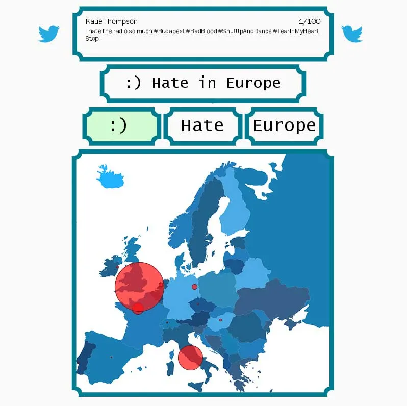 Screenshot of twitter heatmap application 2/4