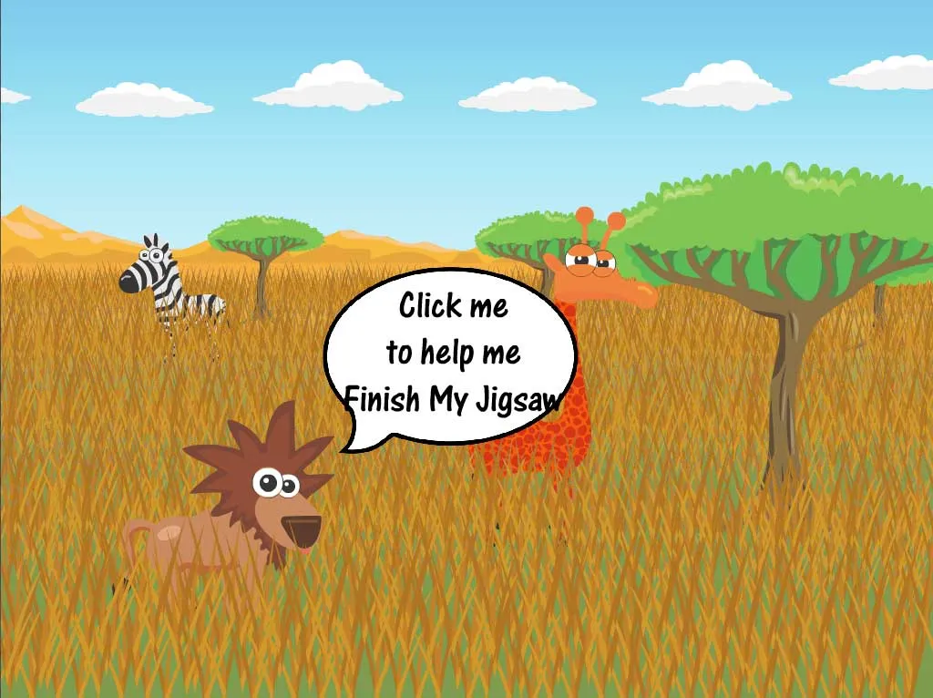 Screenshot of selecting lion game