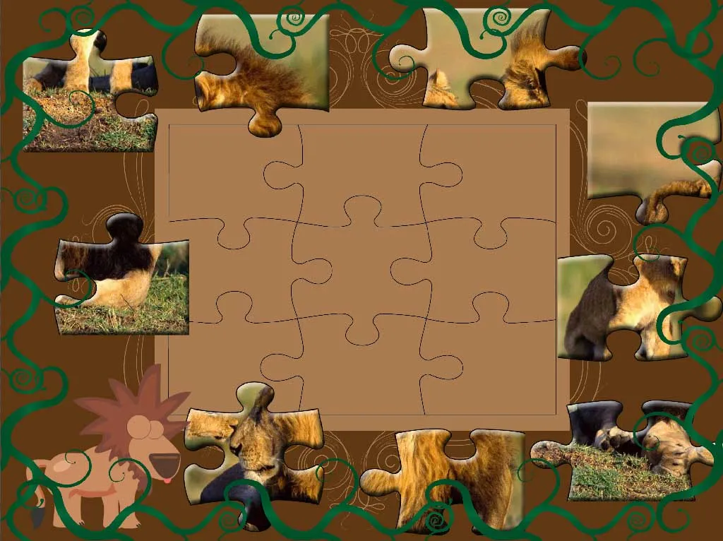 Screenshot of mixed up lion puzzle