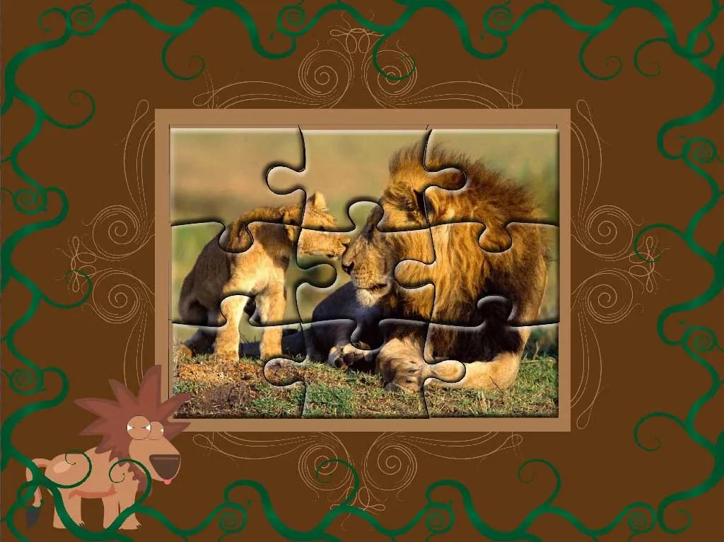 Screenshot of finished lion puzzle