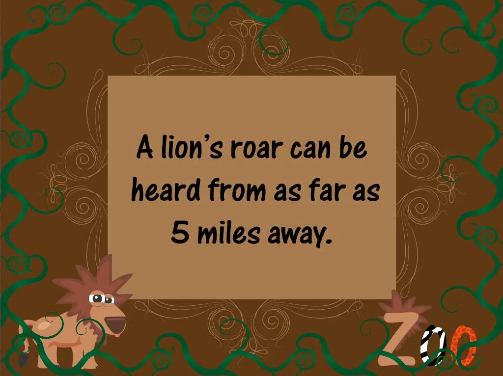 Screenshot of lion fact