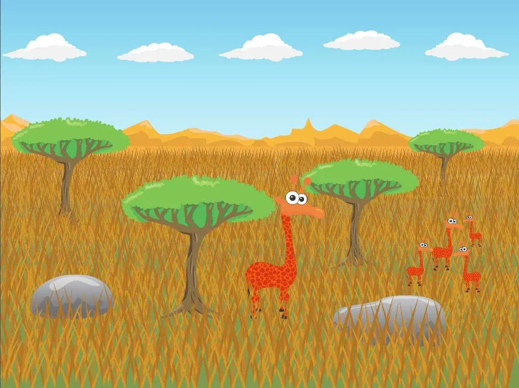 Screenshot of Giraffe babies found