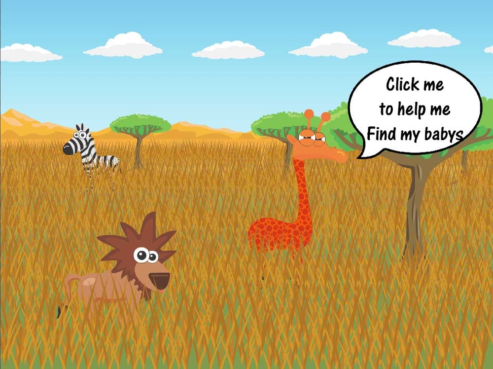 Screenshot of selecting zebra game