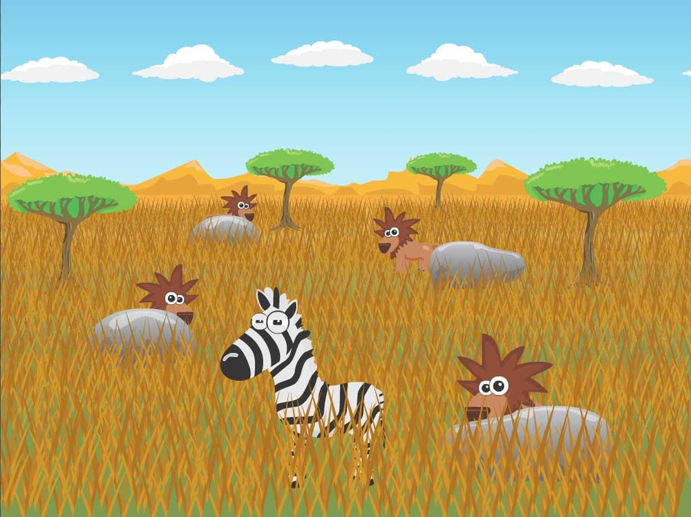Screenshot of zebra game lion running