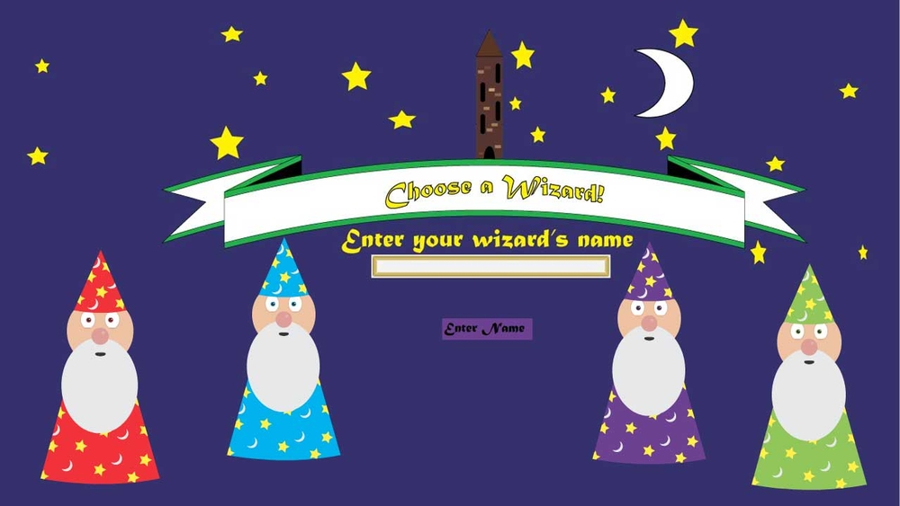 Screenshot of wizard name input